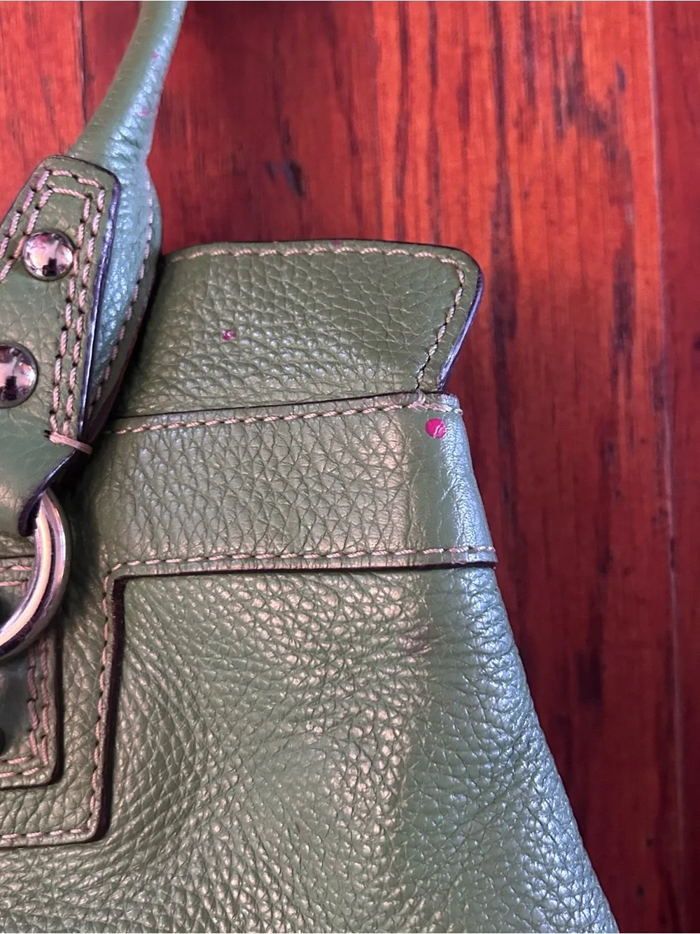 Vintage Coach Penelope F14686 Green Pebbled Leather Satchel Shoulder Bag Purse